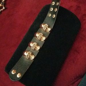 Gold plated skull bracelet